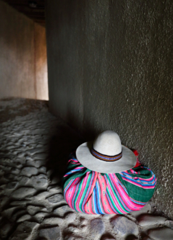 Bolivian woman's bundle and hat