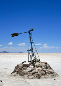 Broken Windmill at Uyuni Salt Flat, Bolivia