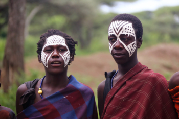 Maasai Teens With Makeup For Initiation
