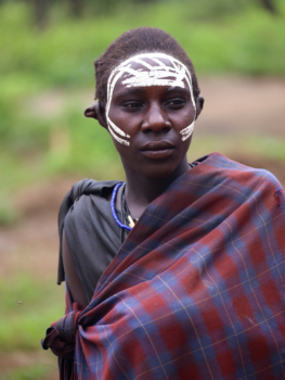 Maasai boy in ritual makeup