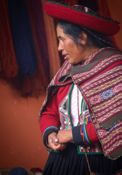 Peruvian woman in traditional dress
