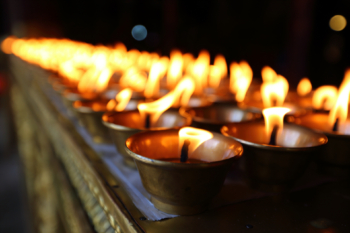 Yak Butter Lamps at Buddhist Temple