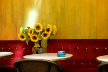 cafe with sunflowers, Arles, France