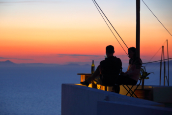 couple sees off the sunset