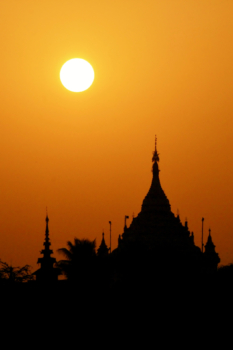 Dawn over the temples of Myanmar