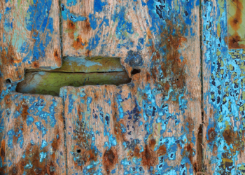 door mail slot in the old town of Essaouira, Morocco
