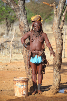 himba woman with water can