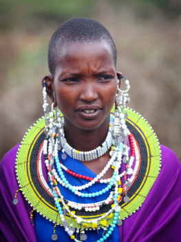 maasai woman with traditional bijou