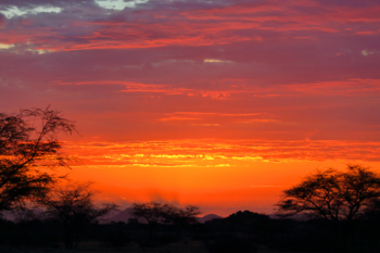 scarlet sunset of Namibia