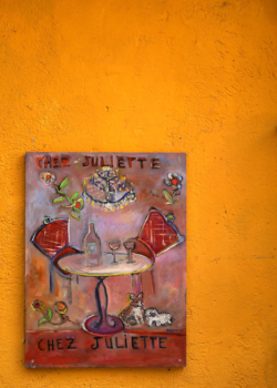 signboard in the old town of Nice, France