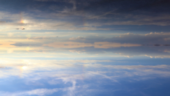 two skies of Salar de Uyuni, Bolivia