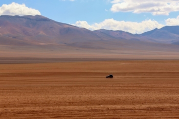 off-road driving in a mountain desert, Bolivia
