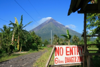 the road to the erupting volcano, Philippines