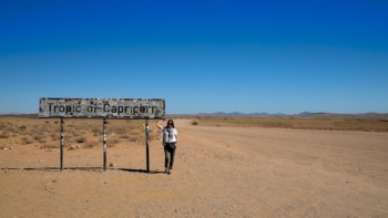 tropics of scorpion road sign